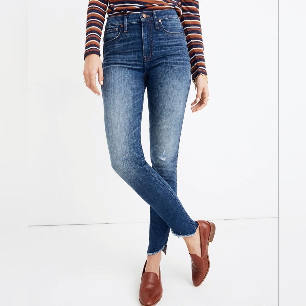 Madewell Petite 10" High-Rise Skinny Jeans: Cutout Tulip Hem Edition Size 24